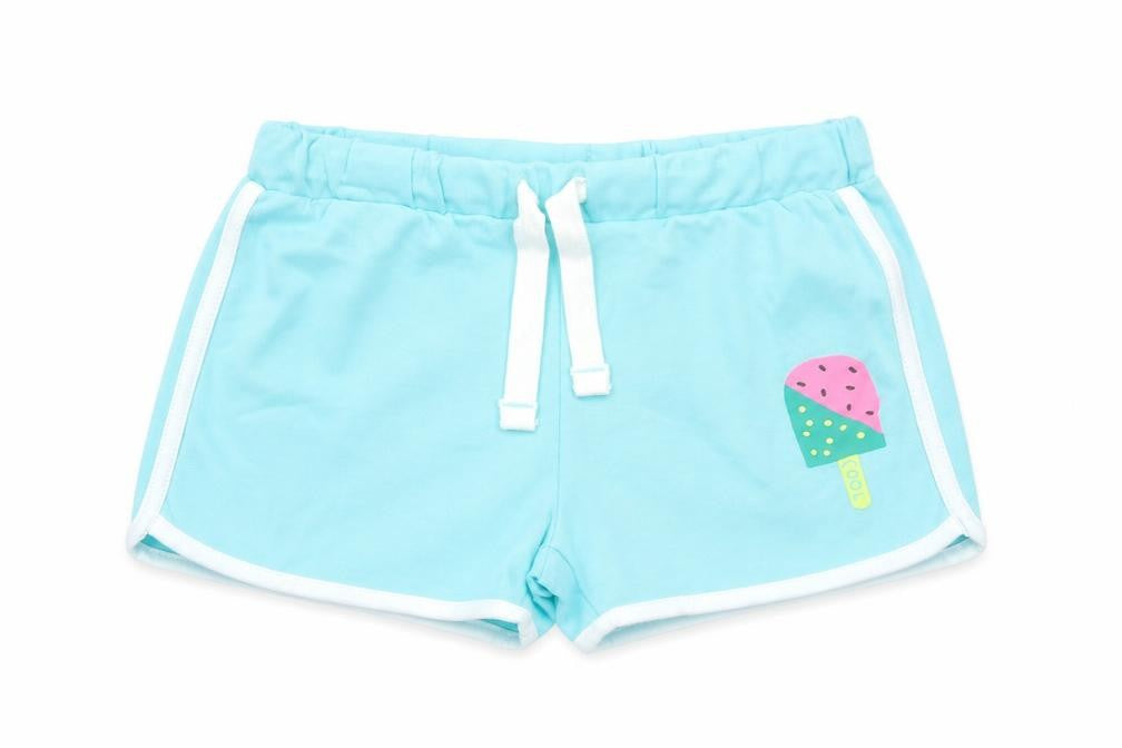 Marks & Spencer Girls Blue Cotton Bermuda Shorts Size 5-6 Years Regular Drawstring