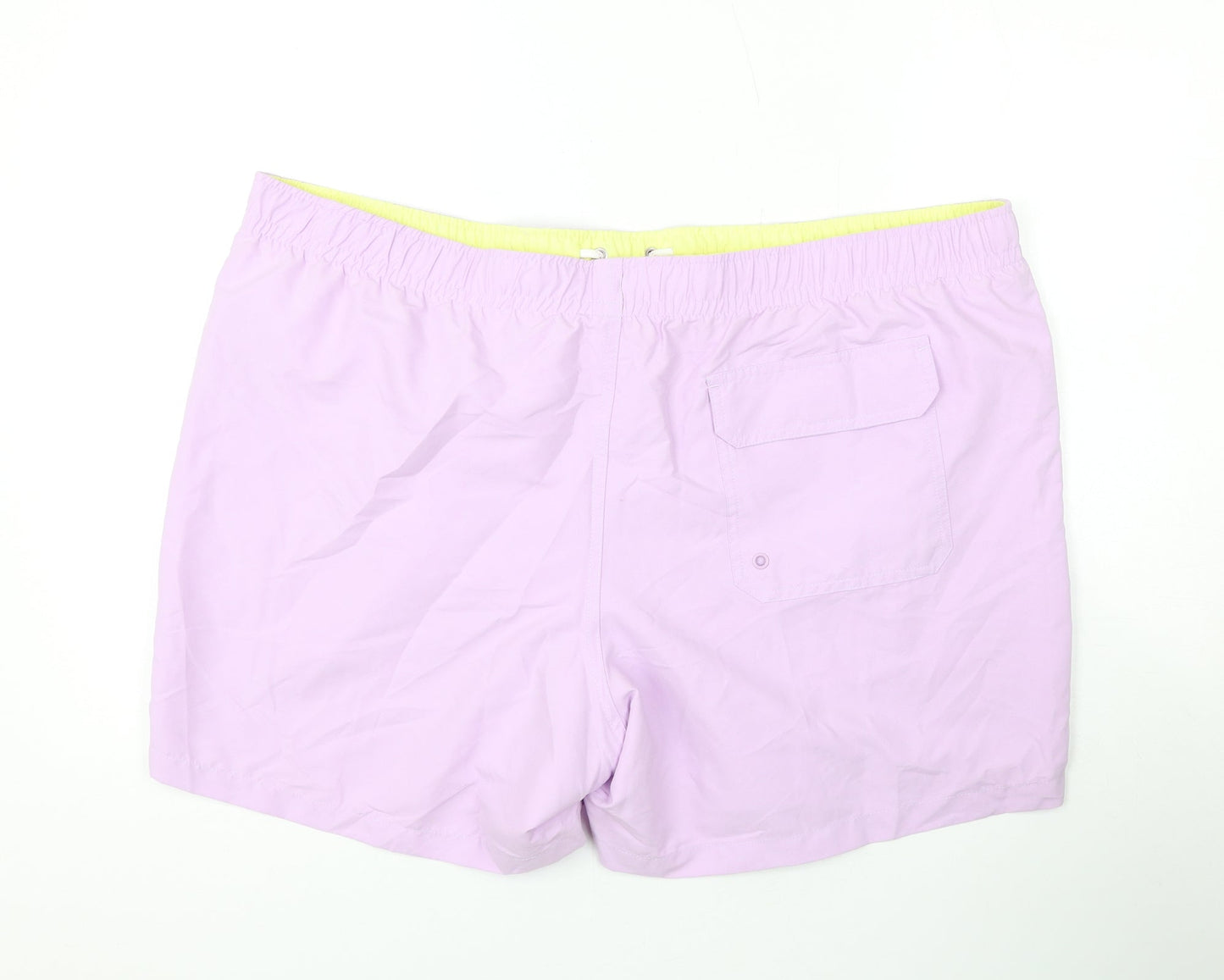 Marks and Spencer Mens Purple Polyester Bermuda Shorts Size 3XL L6 in Regular Drawstring - Swim Shorts