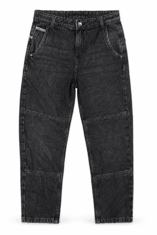 Marks & Spencer Girls Black Cotton Straight Jeans Size 10-11 Years L25 in Regular Zip