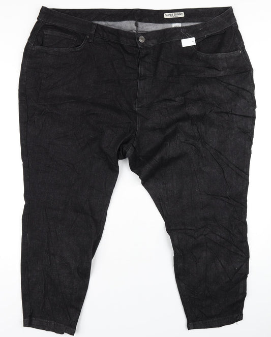Marks and Spencer Womens Black Cotton Skinny Jeans Size 30 L26 in Regular Zip