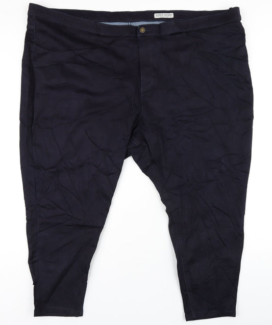 Marks and Spencer Womens Blue Cotton Skinny Jeans Size 32 in L27 in Regular Zip