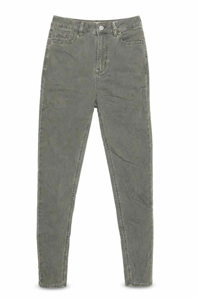 Per Una Womens Green Cotton Skinny Jeans Size 8 L30 in Regular Zip