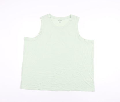 Marks & Spencer Womens Green Polyester Basic Tank Size 20 Round Neck