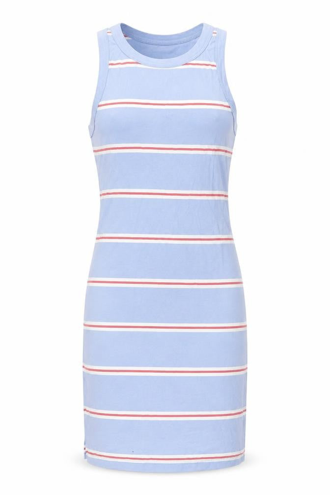Marks & Spencer Womens Blue Striped Cotton Bodycon Size S Round Neck Pullover