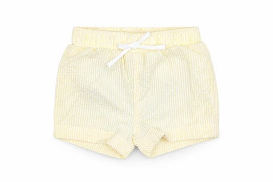Marks & Spencer Boys Yellow Striped Polyester Shorts Outfit/Set Size 0-3 Months Drawstring - Swim Short