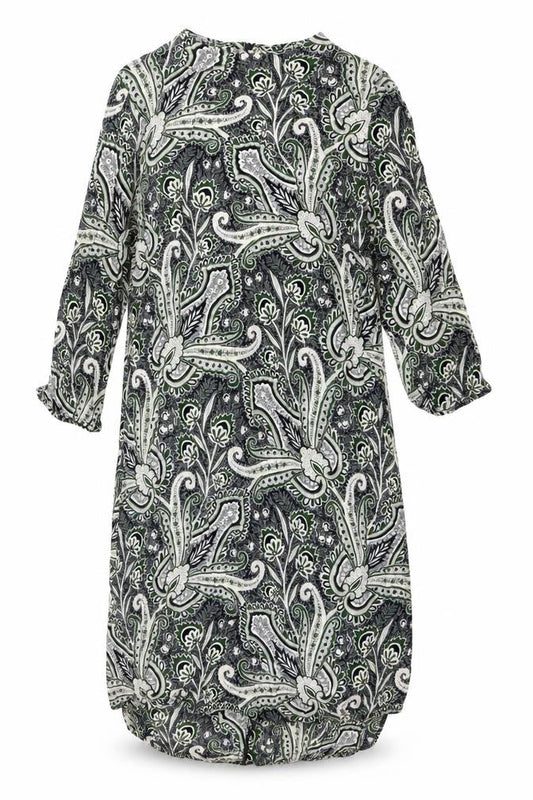 Topshop Womens Green Viscose Shirt Dress Size 10 Round Neck Zip
