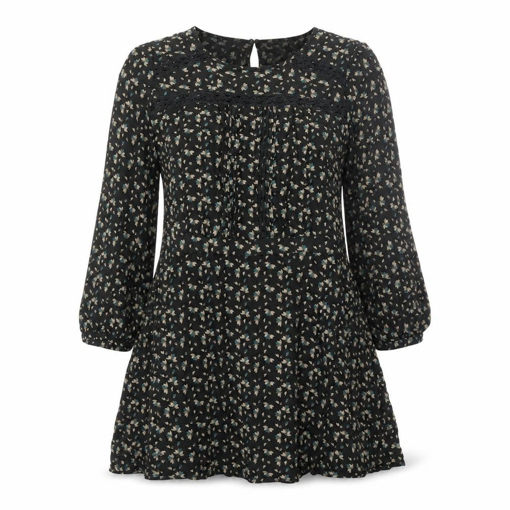 Marks & Spencer Womens Green Viscose A-Line Size 12 Round Neck Button
