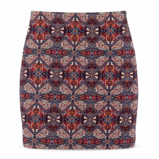 New Look Womens Multicoloured Cotton Straight & Pencil Skirt Size 6 - Elasticated Waist