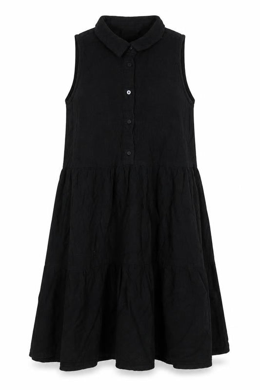 Stradivarius Womens Black Polyester A-Line Size S Collared Button