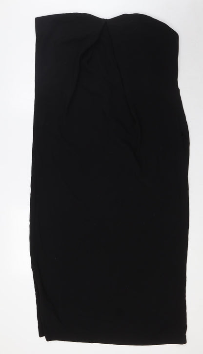 Back view of ASOS women’s black polyester a-line, size UK 10, v-neck pullover - layered
