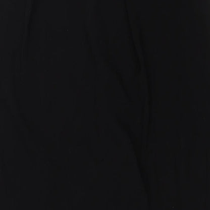 Brand and care label for ASOS women’s black polyester a-line, size UK 10, v-neck pullover - layered