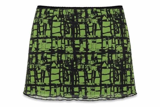 Topshop Womens Green Polyester A-Line Skirt Size L
