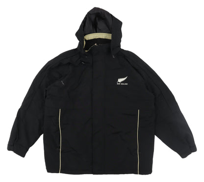 Essentials Men's Black Hooded Parka Jacket Large