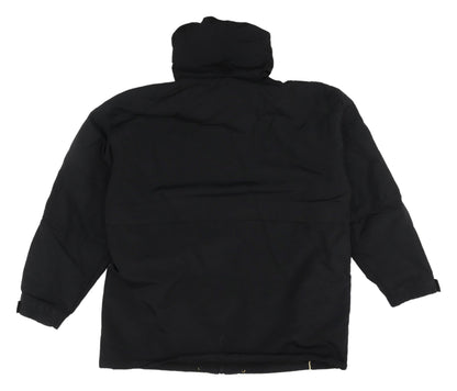 Essentials Men's Black Hooded Parka Jacket Large