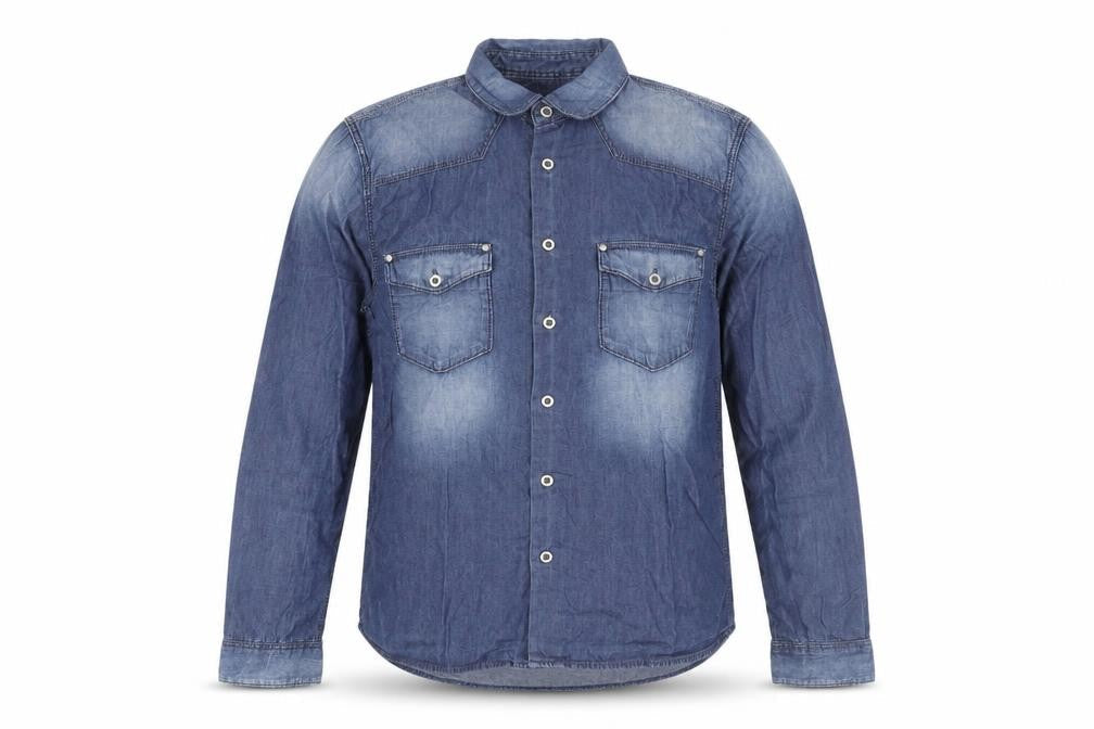 H&M Men's Blue Denim Shirt, Size S, Button-Up Casual