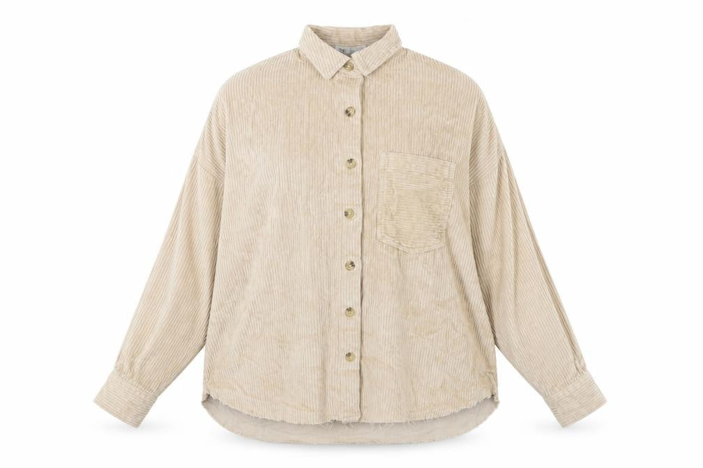 Stradivarius Women's Beige Corduroy Shirt M