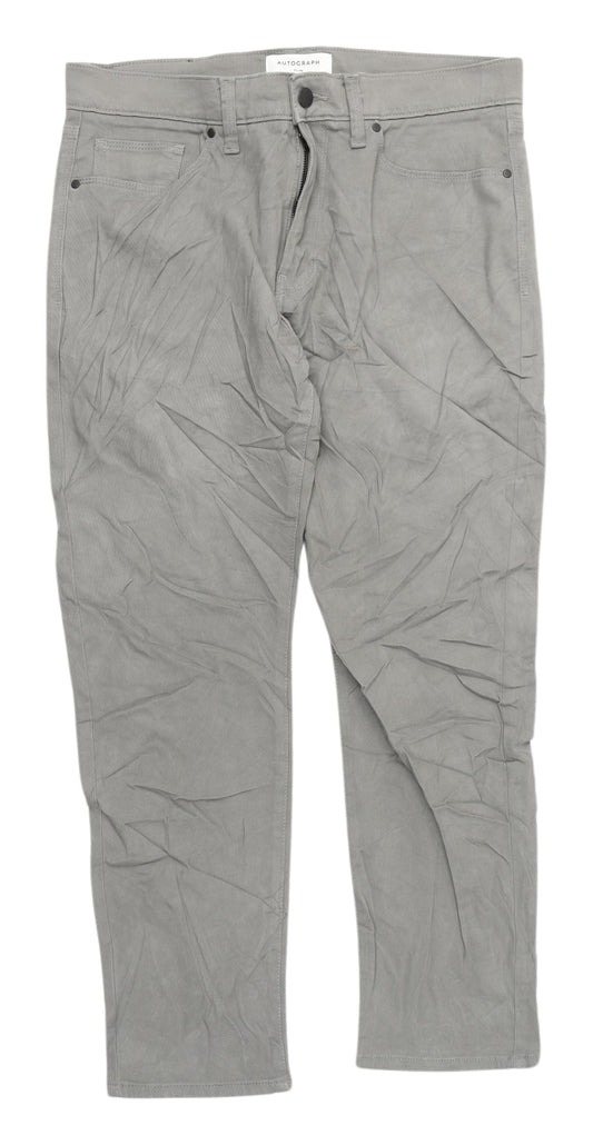 Marks and Spencer Men's Grey Slim Straight Jeans, M