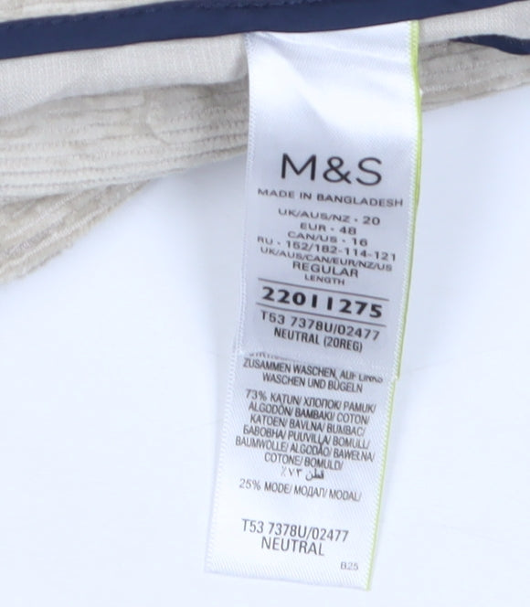 Marks and Spencer Women's Beige Wide-Leg Trousers