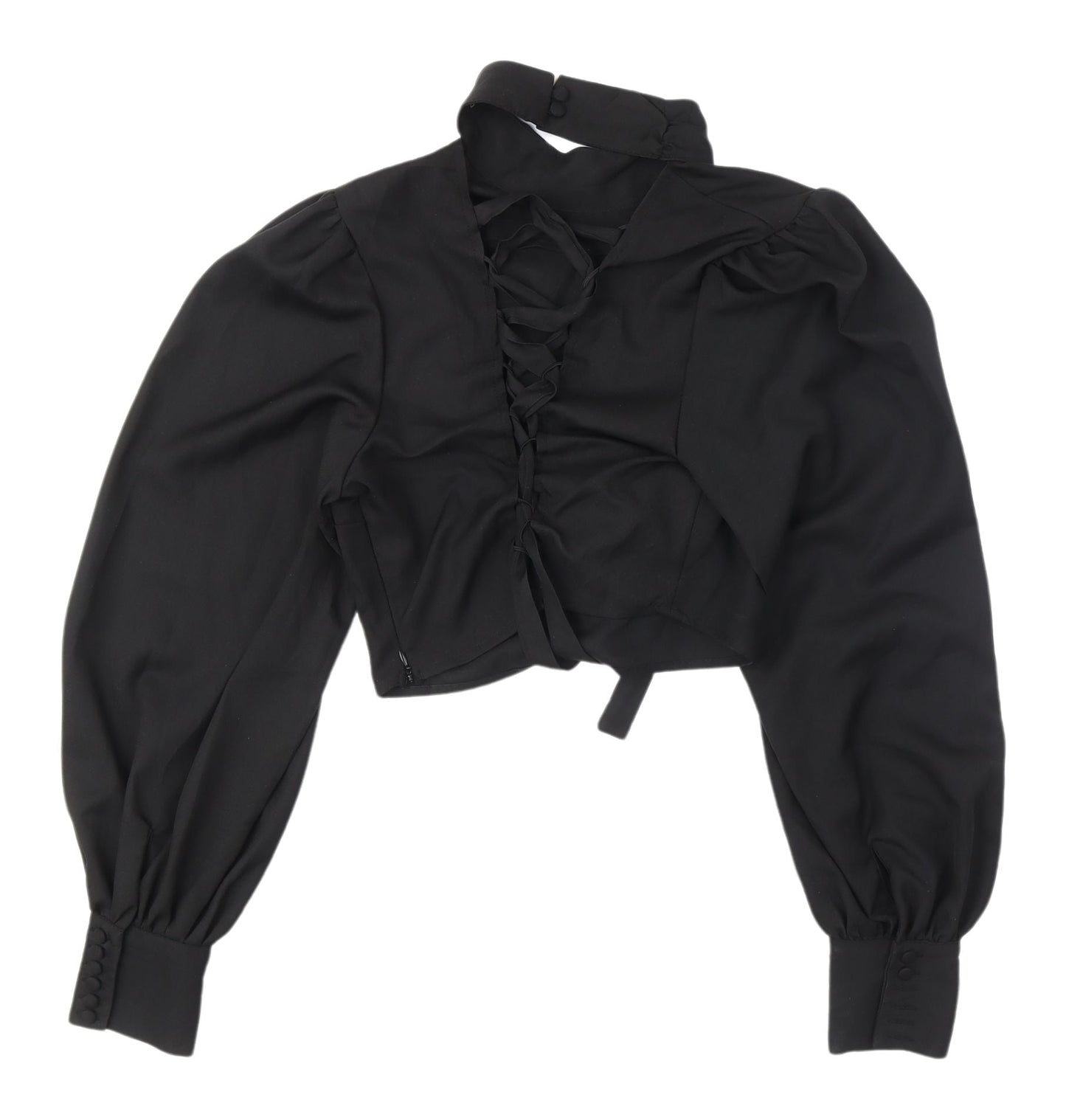 In The Style Women's Black Cropped Blouse, Size 10