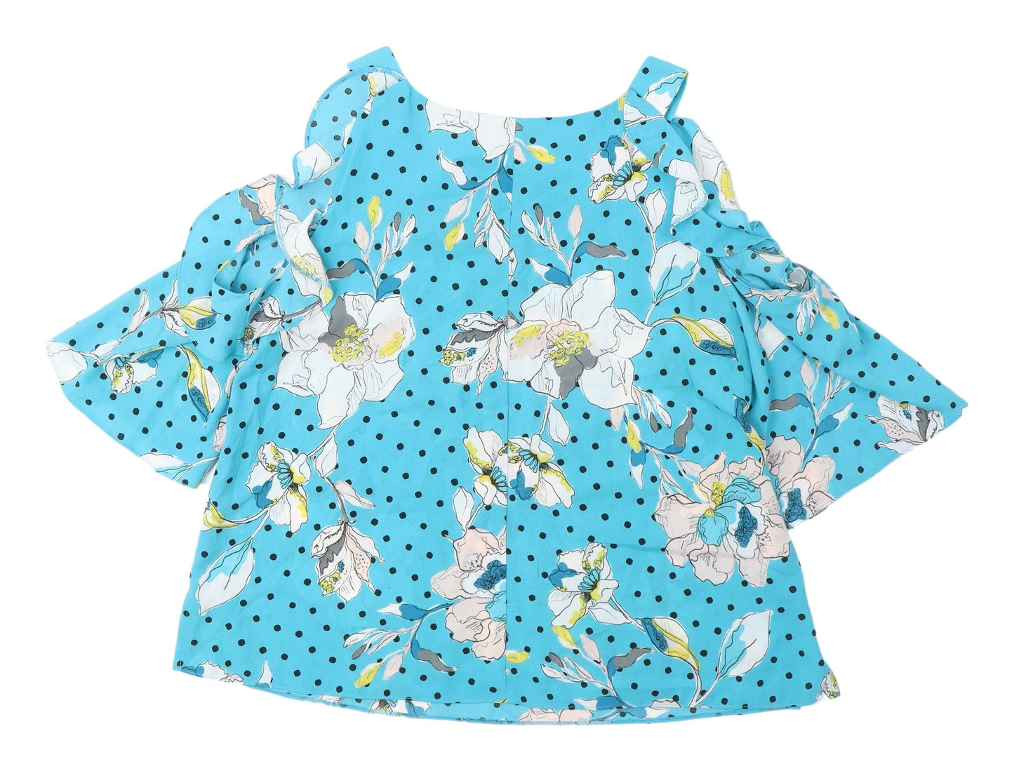Roman Women's Blue Floral Tunic Blouse Size 12