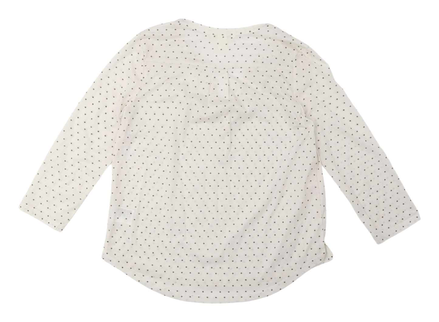 H&M Women's Ivory Polka Dot Blouse, Size Small, Button Accents