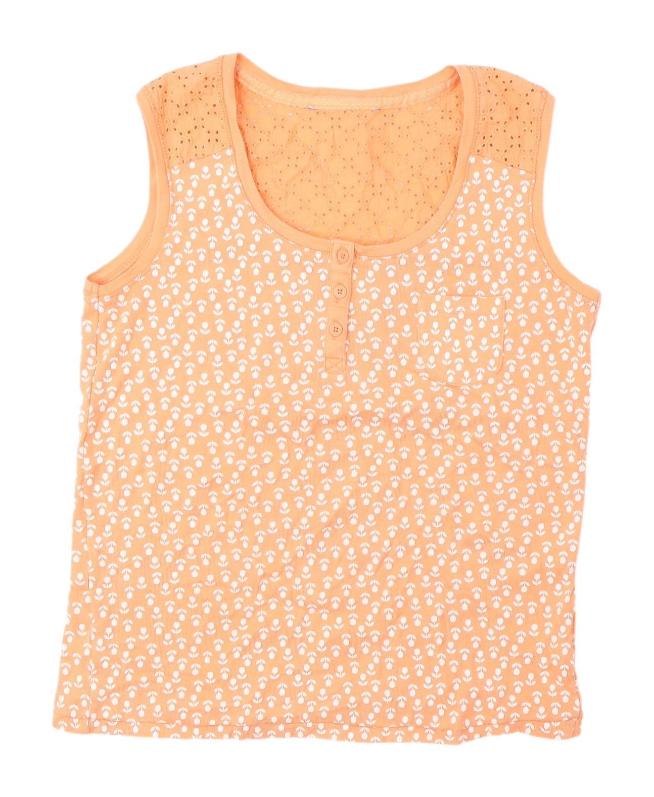 Debenhams Women's Orange Floral Tank Top UK 12