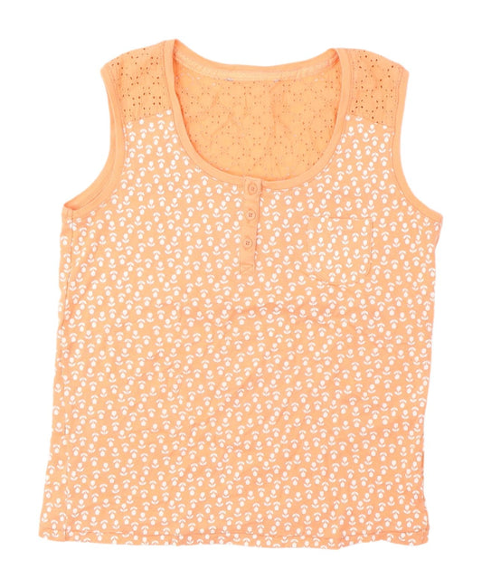 Debenhams Women's Orange Floral Tank Top UK 12