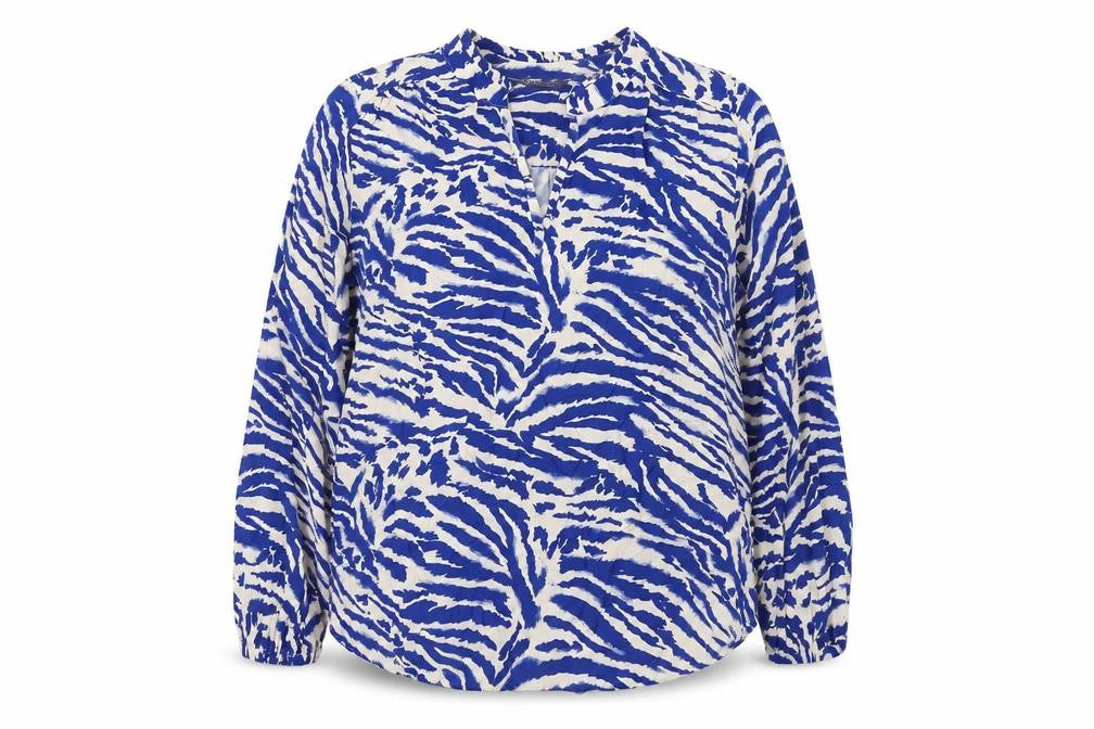 Marks & Spencer Women's Blue Animal Print Blouse, Size 14