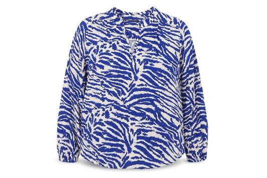 Marks & Spencer Women's Blue Animal Print Blouse, Size 14