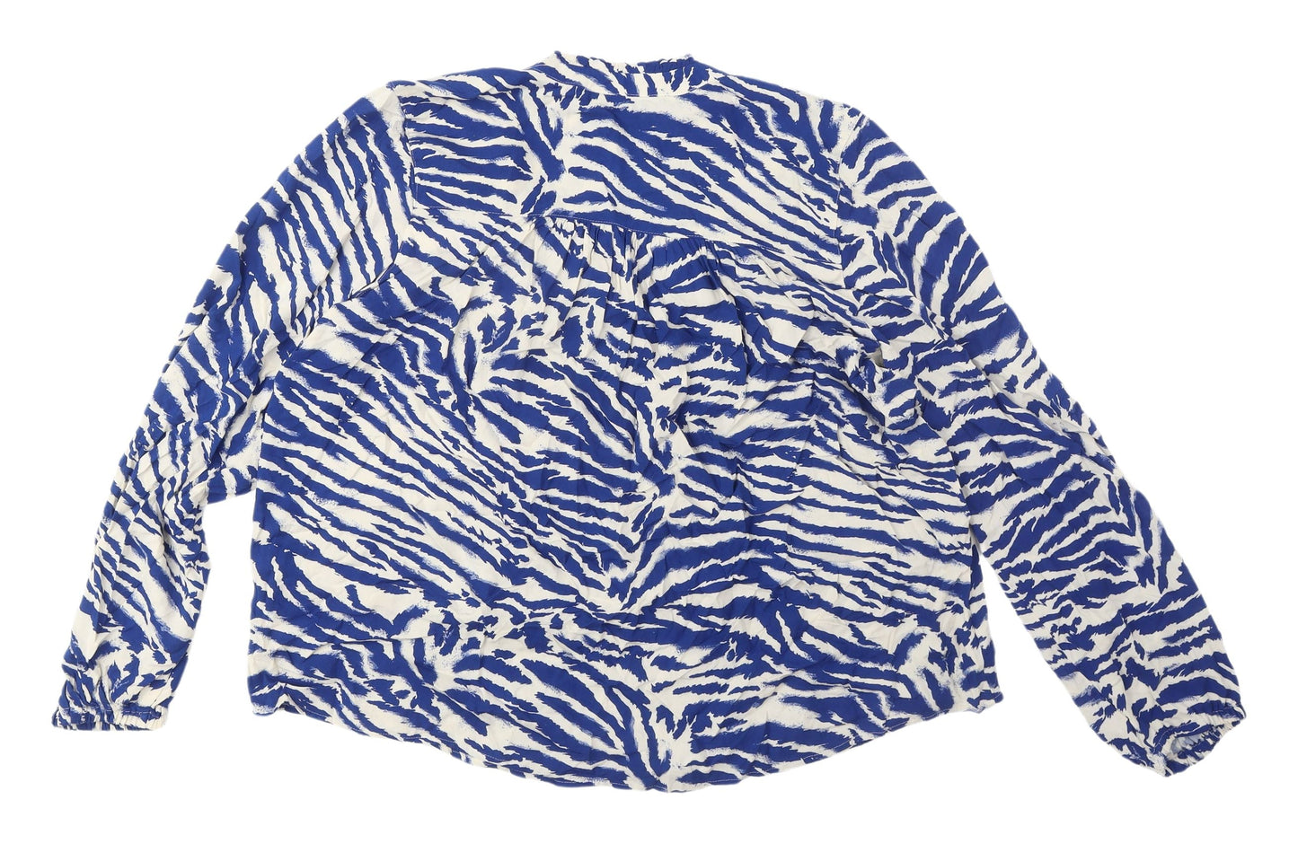 Marks & Spencer Women's Blue Animal Print Blouse, Size 14