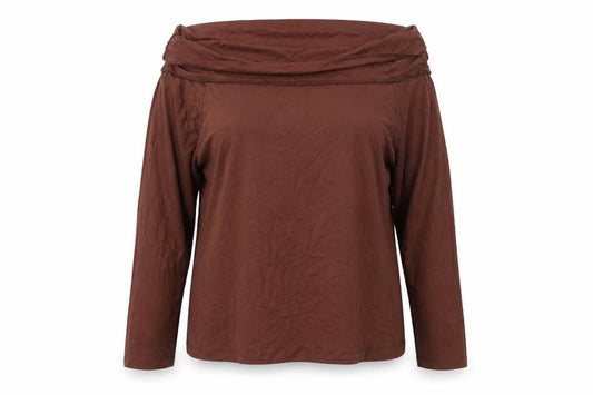 Marks and Spencer Women's Brown Off-Shoulder Blouse