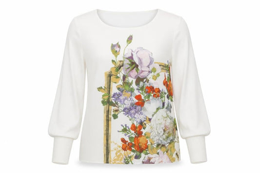 Marks & Spencer Floral Blouse, Ivory, Size 12