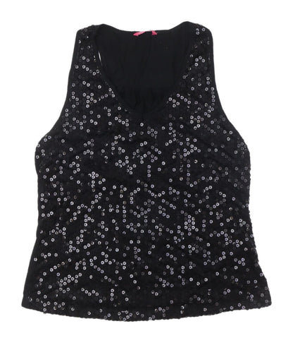 Definitions Women's Black Sequin Tank Top, UK 16
