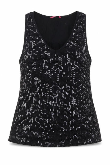 Definitions Women's Black Sequin Tank Top, UK 16