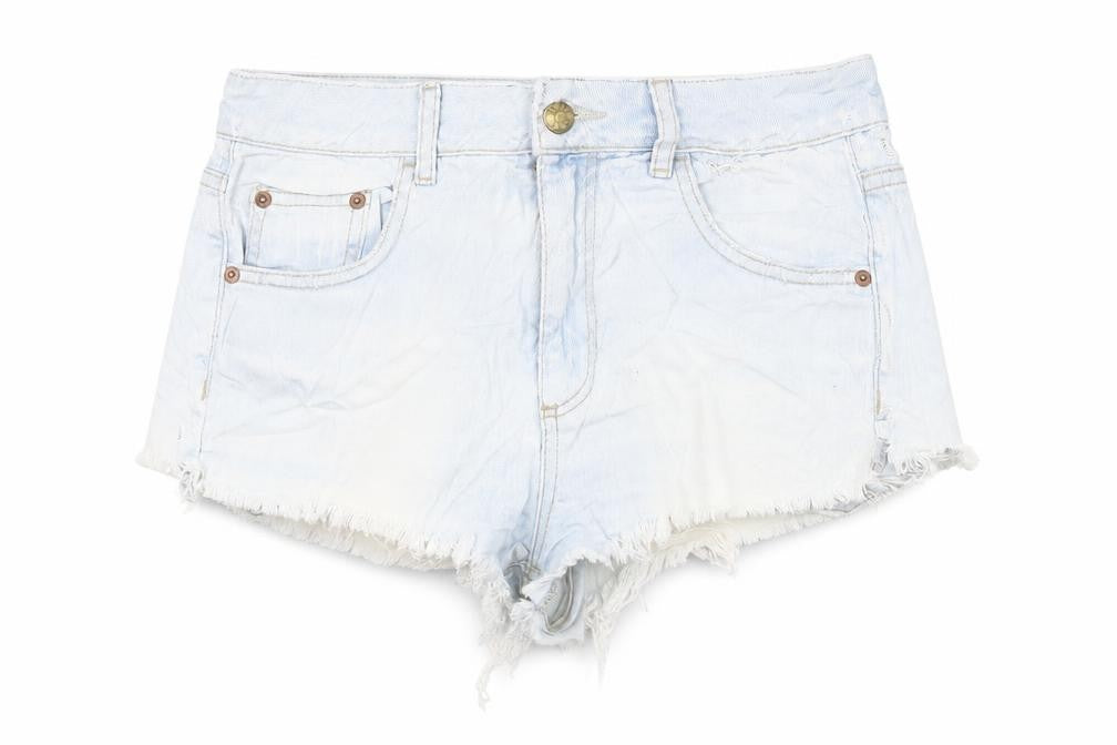 Topshop Women's Blue Cut-Off Denim Shorts, Size 10