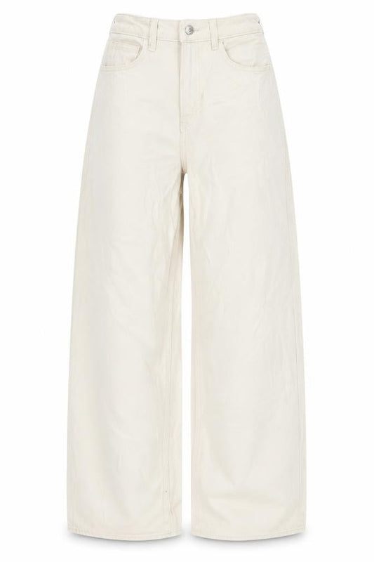 Women's Ivory Wide-Leg Jeans, High-Rise Relaxed Fit