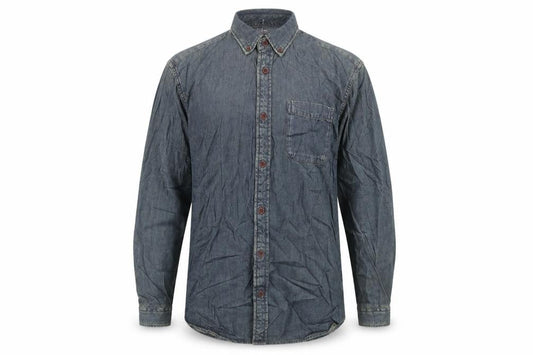 Marks & Spencer Men's Blue Denim Shirt, S, Button-Up