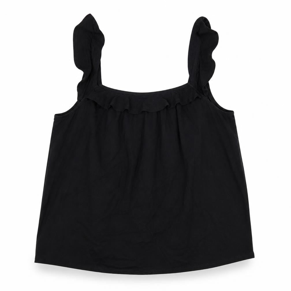 Very Women's Black Tank Top Size 16 Square Neck Sleeveless