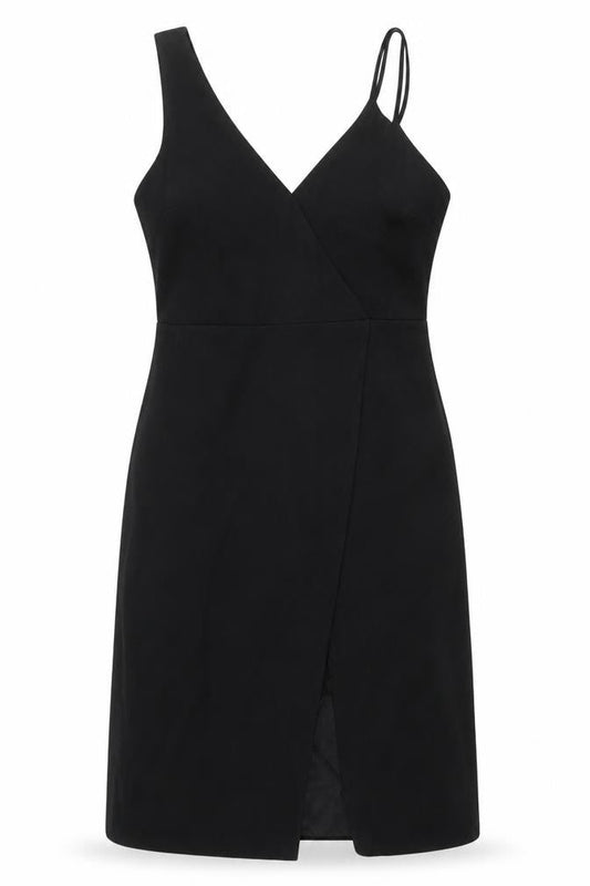 River Island Women's Black Wrap Midi Dress Size 12