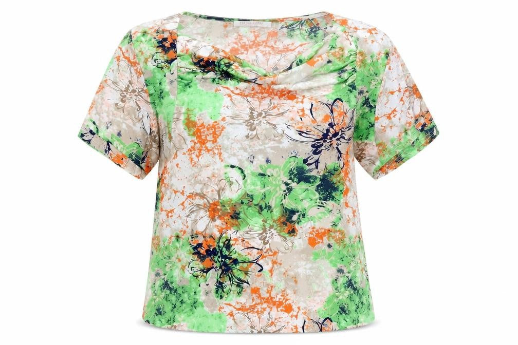 Anna Rose Women's Multicolour Cowl Neck T-Shirt