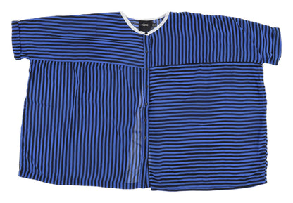 Additional front view of ASOS Women's Blue Striped Button-Up Shirt, size 14
