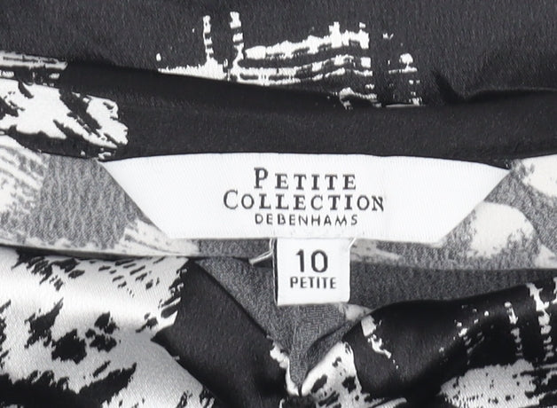 Debenhams Black Floral Camisole Tank Top - Size 10 Petite