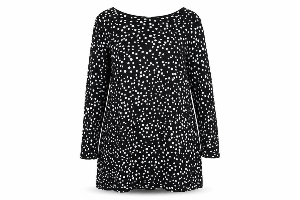 ASOS Women's Black Polka Dot Tunic, Size 12, Casual