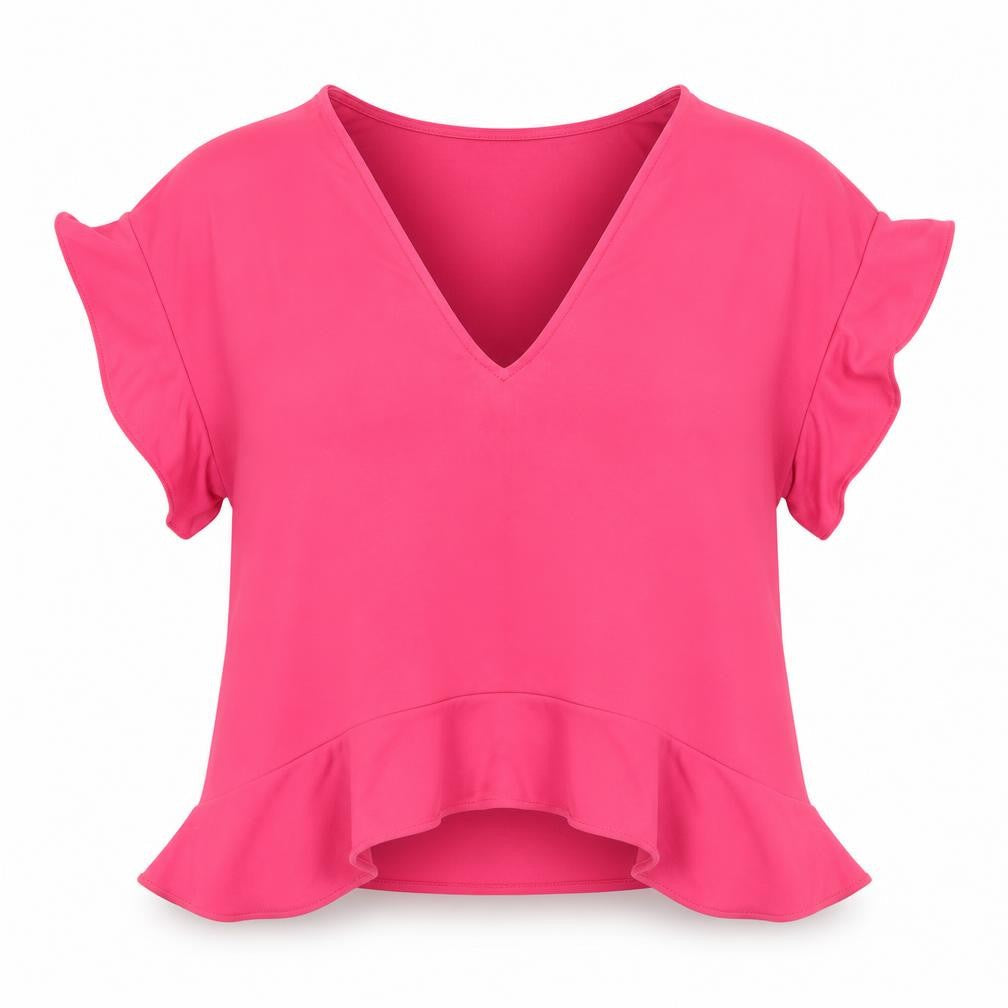 Zara Women's Pink V-Neck Blouse, Size S - Casual Style