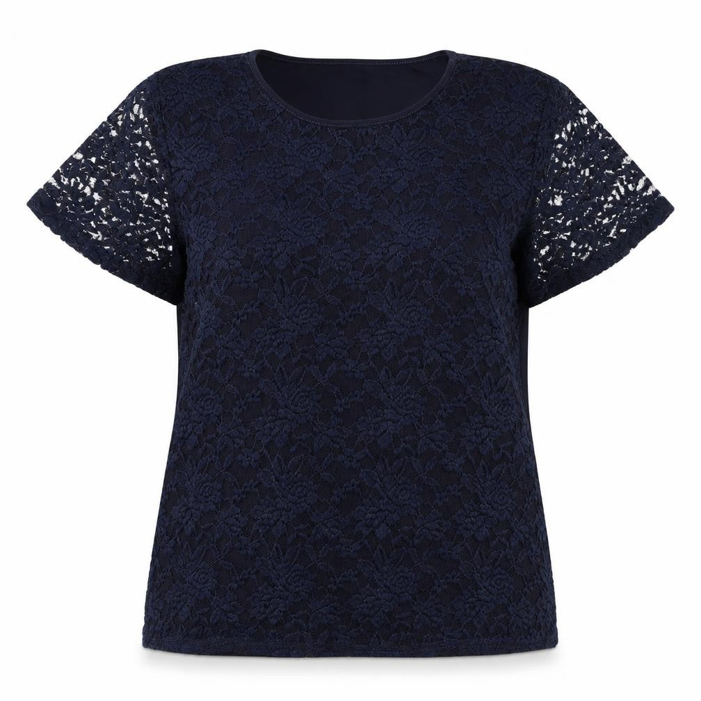 Styled by... Women's Blue Lace Blouse XL