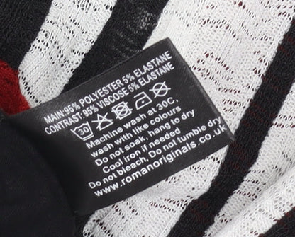 Brand and care label for Roman Women's Multicoloured Geometric Blouse, size 12