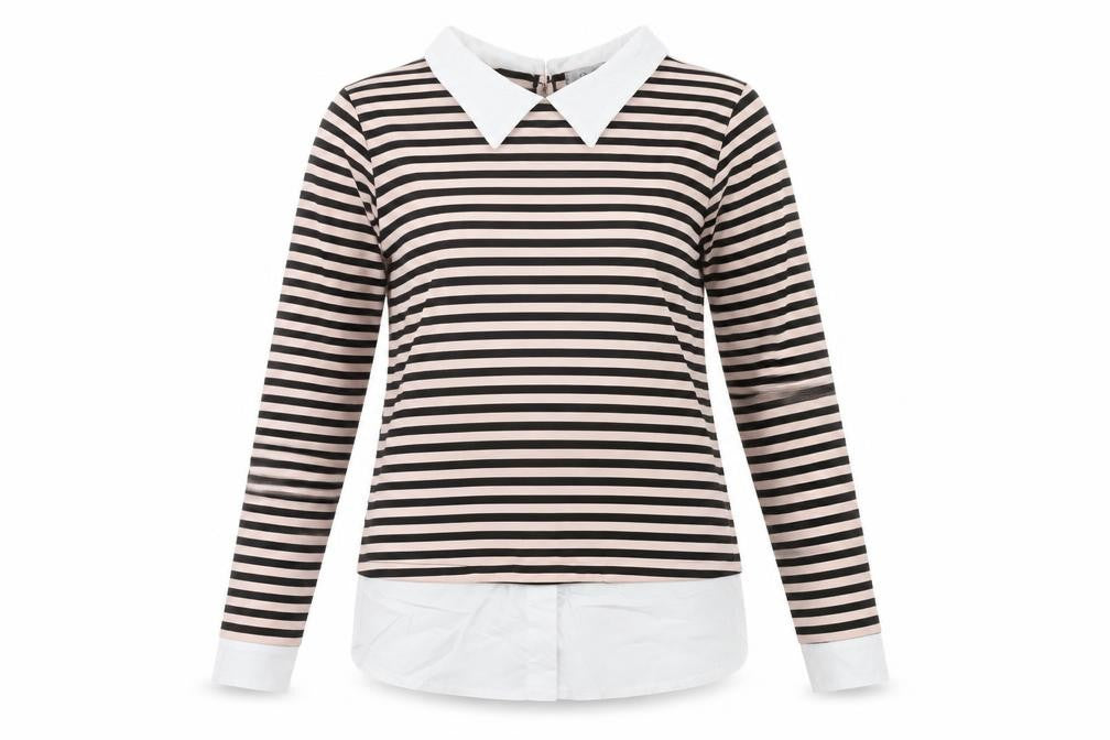 Quadrifoglio Women's Striped Blouse Black, Size 12