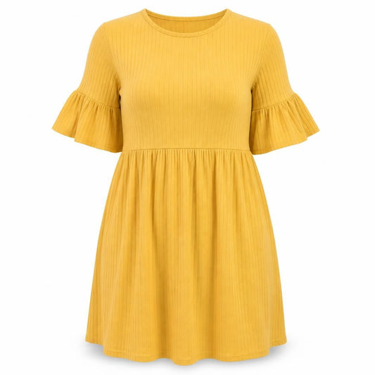Boohoo Yellow A-Line Dress Women Size 14 Petite