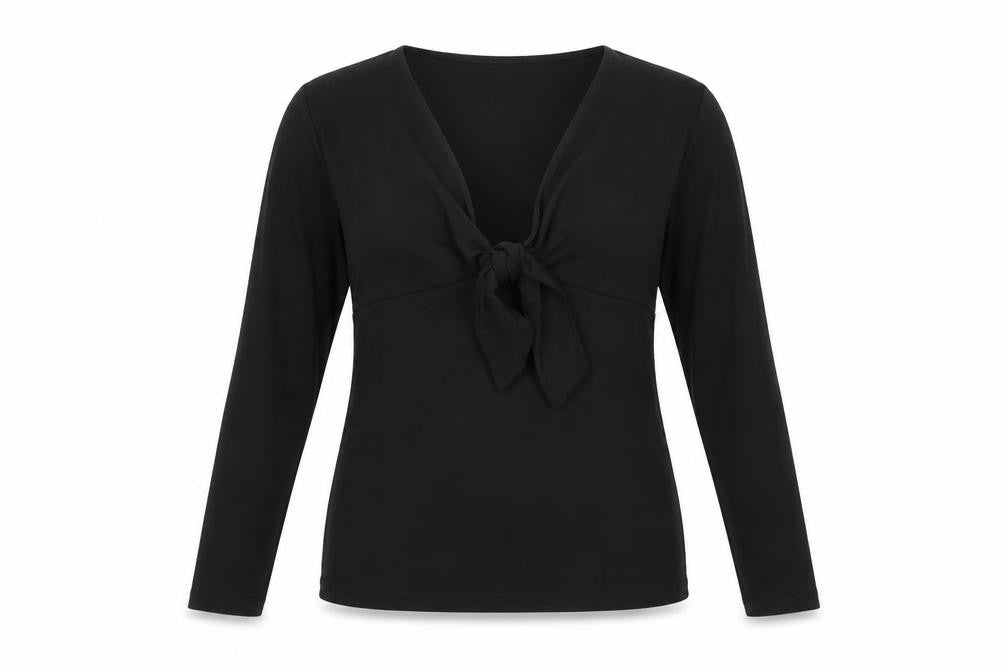 Jeuvre Women's Black Long Sleeve Wrap Blouse UK 16