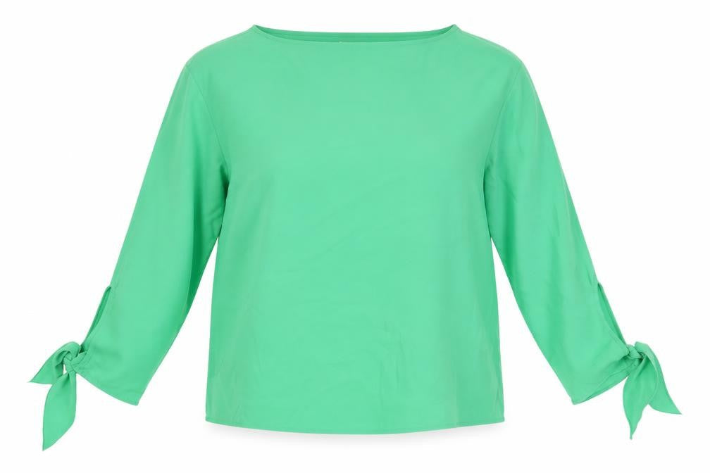Warehouse Women's Green Blouse with Bow